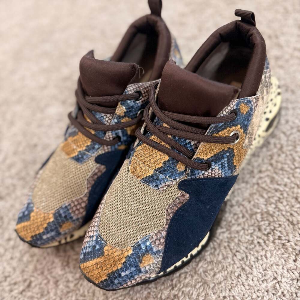 Steve Madden Cliff Sneakers Womens 6 Snake Print Chunky Dad Shoes EUC